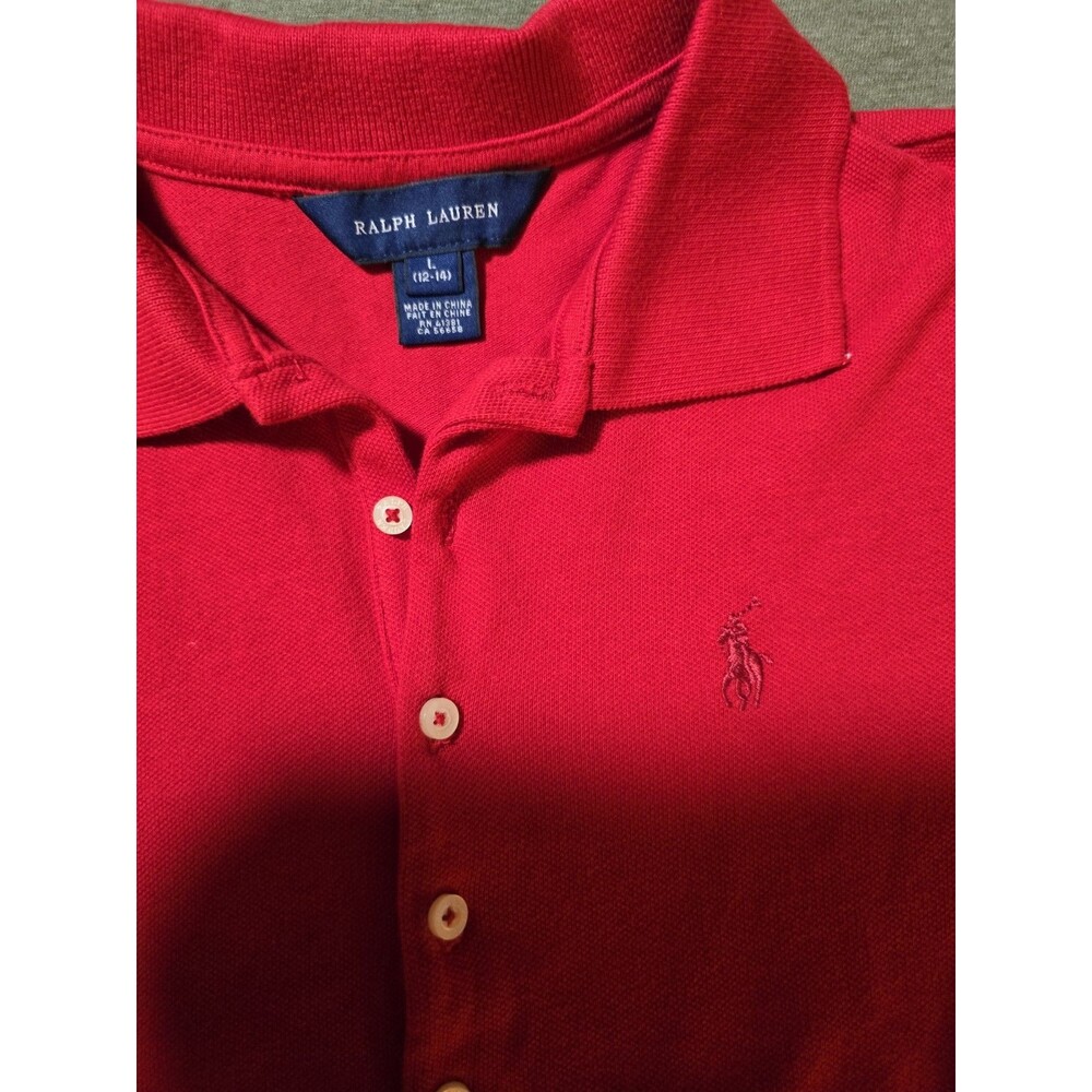 Ralph Lauren NWT Red Girls Tennis Dress Polo Gold Detail Red Pony Preppy Medium - Picture 6 of 6
